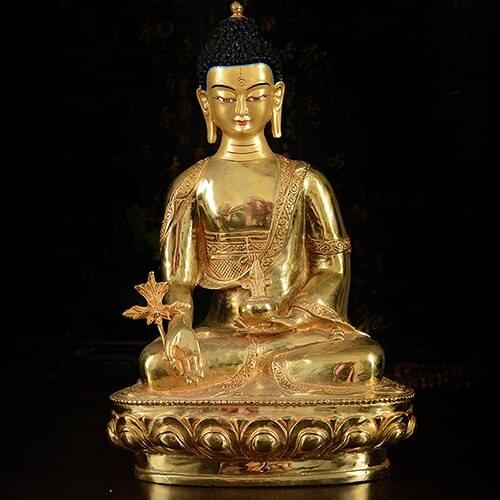 32CM LARGE Buddha figure # efficacious HOME OFFICE House Protection Talisman- Tibetan Buddhism brass the Medicine Buddha statue