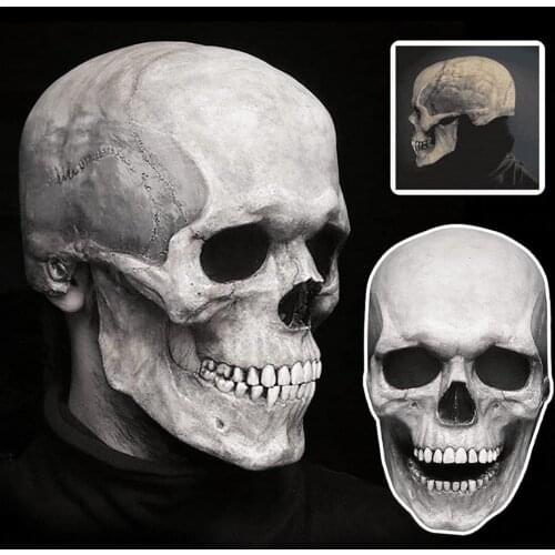 Halloween Scary Full Head Skull Maskl Demon Cosplay Party Costume Halloween Face Cover Latex Horror Old Man Headgear