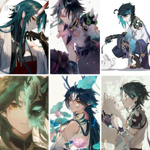 WTQ Genshin Impact Xiao Game Posters Anime Posters Canvas Painting Wall Art Decor Picture Home Decor Photos for Childrens Room