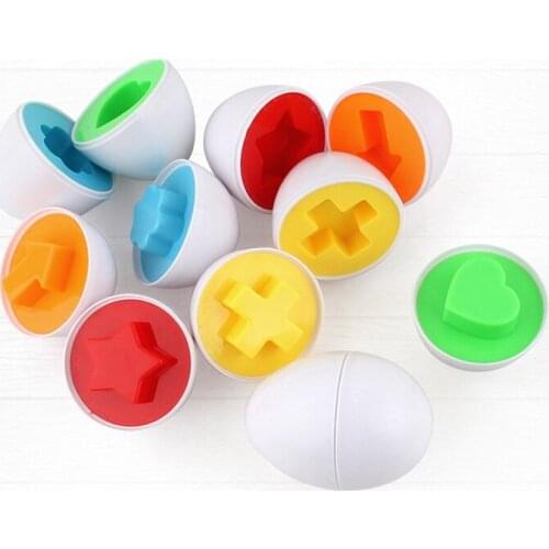3D Puzzle Game Model Twisted Eggs Toys Jigsaw Random Color Mixed Shape Twist Egg Toy For Children Identify Shape Early Education