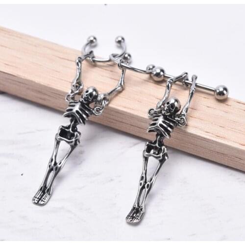 Skull Nipple Ring Piercing Bar Rings Jewelry Creative Punk Sexy Body Jewellery High Quality Zirconia Women