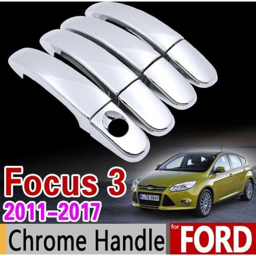 Chrome Door Handle Cover Trim Set for Ford Focus 3 mk3 mk3.5 2011 2012 2013 2014 2015 2016 2017 2018 Car Accessories Stickers
