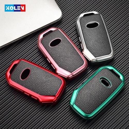 Leather + TPU Car Remote Key Cover Case Fob Shell Keychain For KIA Sportage Ceed Sorento Forte Stinger Cerato RIO Picanto R GT