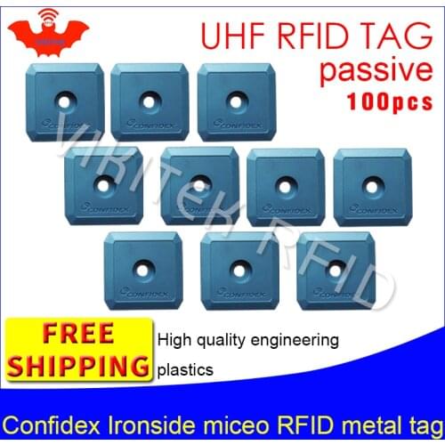 UHF RFID metal tag confidex ironside micro 915m 868m Impinj Monza4QT EPC 100pcs free shipping durable ABS smart passive RFID tag