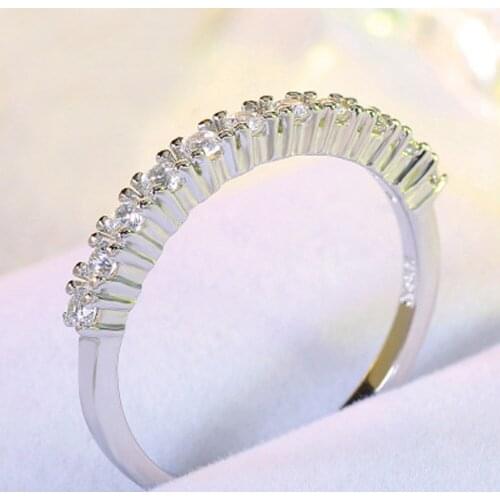 Fashion White Double Circle Mid Open Finger Ring Party Jewelry Micro Pave CZ Zircon Adjustable Rings for Women