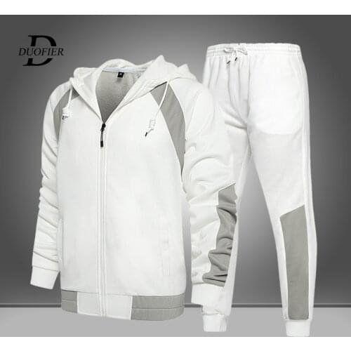 2021 Men Sportswear New Autumn Winter Tracksuit 2 Piece Sets Sports Suit Jacket+Pant Sweatsuit Male Fashion Clothing EU Size