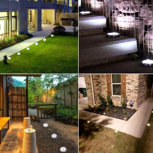16 LEDs Ground Light Solar Powered Garden Landscape Lawn Lamp Buried Light Outdoor Road Stairs Decking light With light Sensor