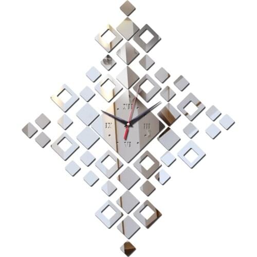 Living room new classical post-modern wall clocks modern design luxury mirror clock home decoration crystal stickers home decor