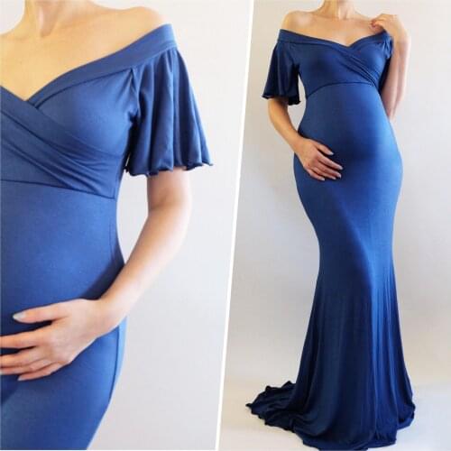 Envsoll Maternity Dresses Pregnant Phoho Dress Maxi Maternity Dresses For Photo Shoot Long Dress PHOTOGRAPHY PROP BABY SHOWER