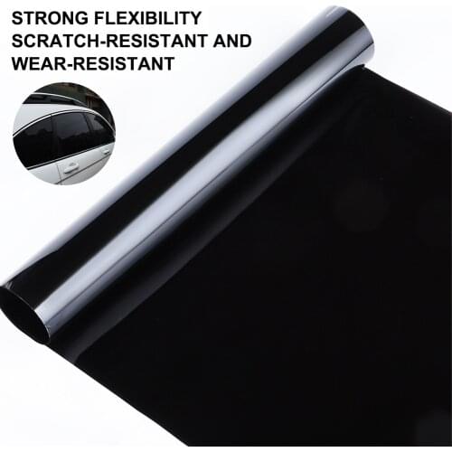 50*300cm Black Car Window Flim Static Cling Privacy Sun Blocking Anti UV Window Tint Opaque Window Film for Car Bedroom Restroom