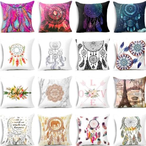 Letter Feather Pattern Artistic Cushion Home Decoration Office Nap Car Sofa Bedroom Pillow Cover 100% polyester cotton