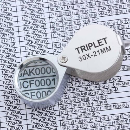 Portable Handheld Magnifier 30X Leather Magnifier Loupe Pocket Magnifying Glass Reading Monocle Jewelry Loupe Gift Glasses Tools