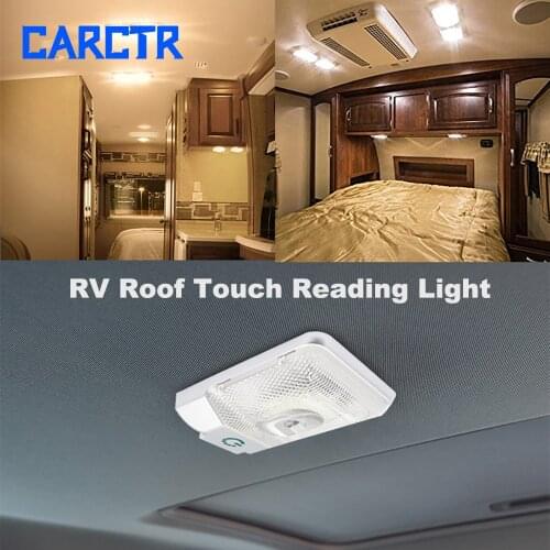 CARCTR 12V 24/48LED RV Ceiling Reading Light Interior Lights for Camper Infinite Touch Dimmable Universal Adjustable Brightness