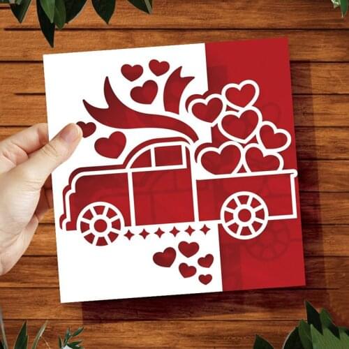 Christmas Car Heart Border Paper Cut Metal Craft Dies Card Making Stencils Diy Manual Scrapbooking New Embossing Dies 2021