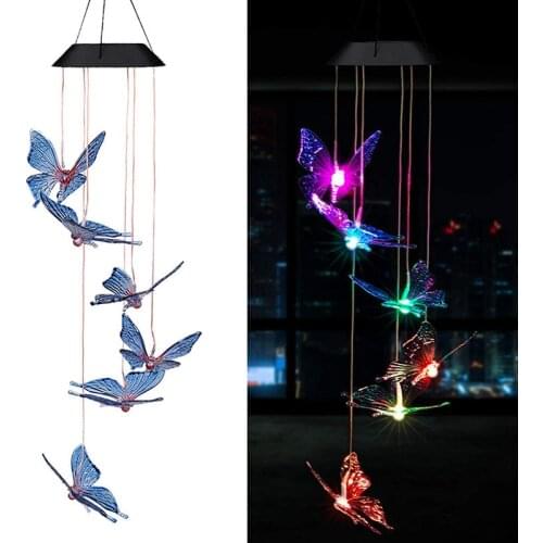 Color Change Solar Wind Chime Light Hanging Spinner Lamp Romantic Gift For Home Garden Yard Party Outdoor Solar Lamp Solar Light