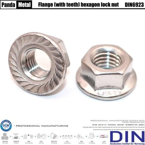 THE)304/316 stainless steel hexagonal flange nut German industrial standard DIN6923 toothed flange nut A2A4/M4 M5 M6 M8 M10 M12