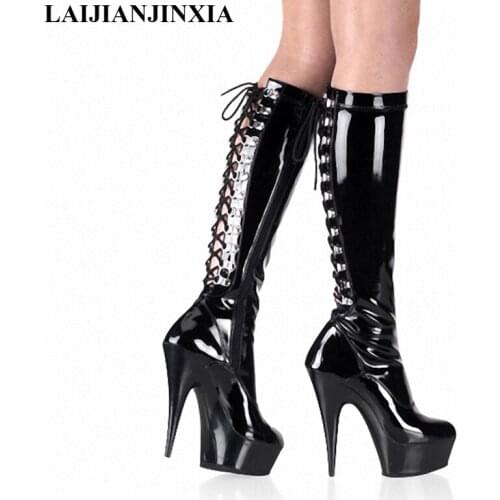 LAIJIANJINXIA 15cm High Heels waterproof platform boots, sexy club pole dance performances in Europe and America new Dance Shoes