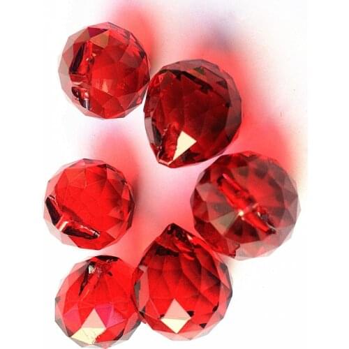 Top Quality 100pcs/lot 20mm Red Color K9 Crystal Chandelier Balls Home Decoration Door Glass Curtain Sphere Wedding Decoration