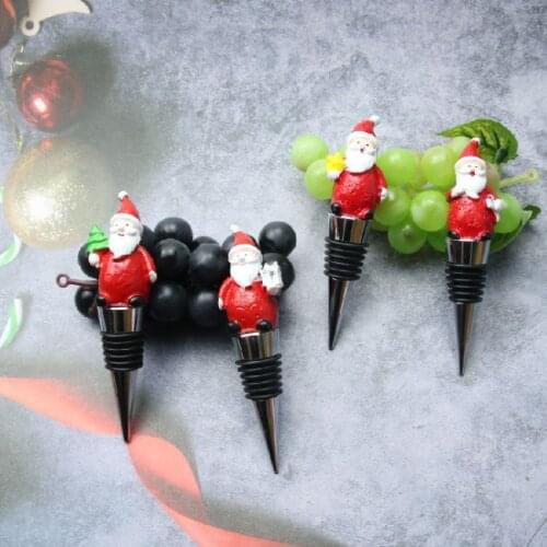 Christmas Wine Stopper Santa Claus Gift Wine Stopper Aluminum Metal Wine Bottle Stopper Festival Decor Kitchen Bar Tools 1PC HOT