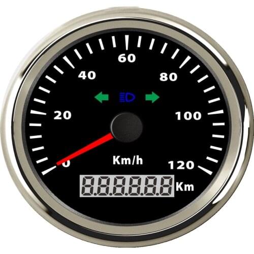 200 Km/h 120Km/h Speedometer Gauge 85mm Car Boat Motorcycle Speedometer Odometer with Turning Light
