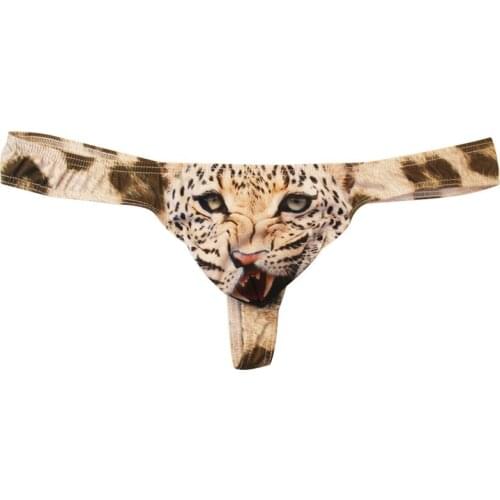 2020 Fashion Polyester Print Men Sexy Bulge Penis Pouch T-back Thongs Underwear Gay Male Erotic G Strings Jockstrap Lingerie