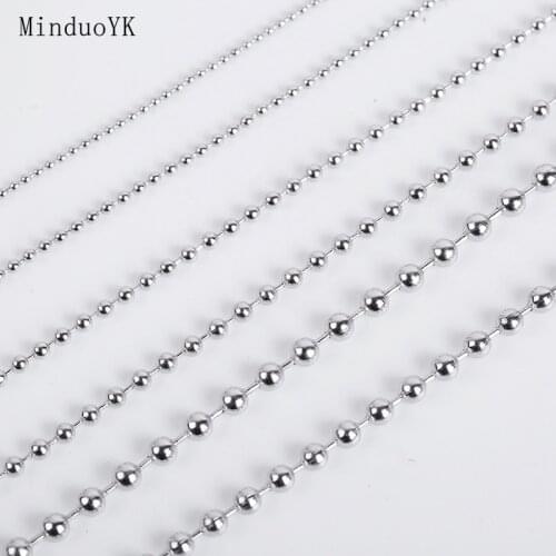 5 Meter Stainless Steel Ball Beads Chains For Jewelry Making Findings DIY Necklace Beades Chains Accessories