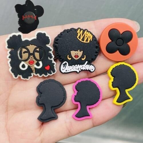 6 PCS PVC Black Girl Flower Queendom Fridge Magnetic Sticker Refrigerator Magnets Souvenir Gift Stationery Toy Office Supplies