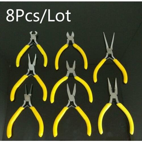 8Pcs/lot New Jewellery Making Tools Beading Pliers Round Flat Wire Side Cutters Kit Set