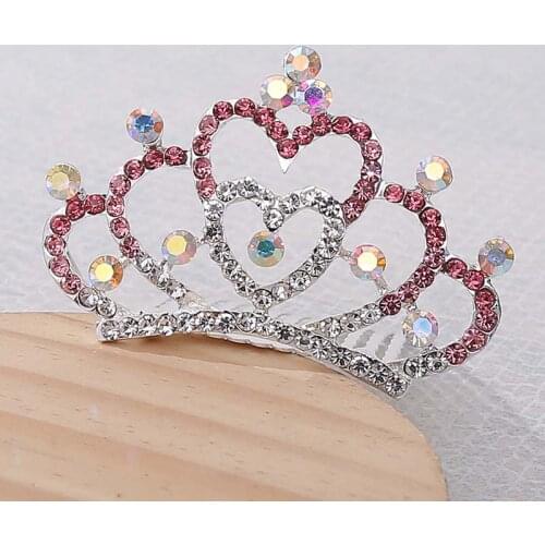 Girl Bridesmaid Accessories Delicate Rhinestone Princess Girls Crown Tiaras Headwear Hair Ornaments For Children Kids BH