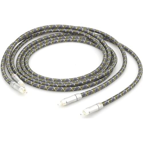 Audiocrast A52 Pair High Quality 6N 99.9999% OFC Male-Male RCA Interconnect Cable with Silver Plated RCA Plug for Hifi System