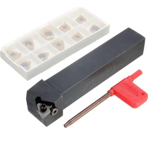 SER2020K16 CNC Lathe Turning Tool Holder Boring Bar with 10Pcs 16ER AG60 Blade Insert Machine Accessories Turning Tool Set