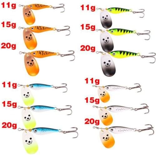 For Fishing Luya 4 Colors Fish-Shaped Rotating Sequins 11g 15g 20g Wide Composite Sequined Bait Fish Hook Fishing Accessories