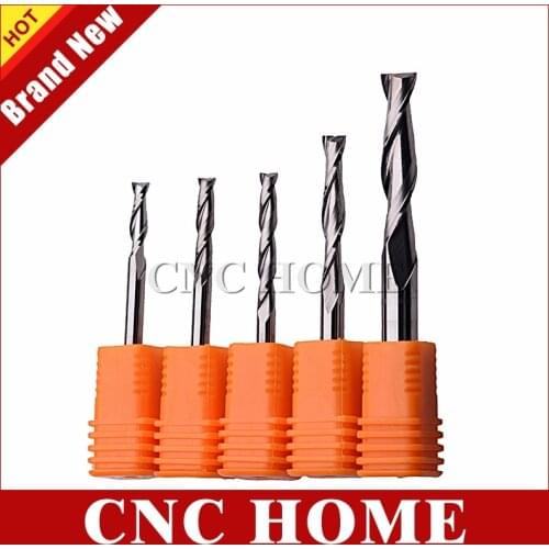 1pc 3.175 4 6mm Shank 2 Flutes Carbide Milling Cutters CNC Router Bit for Wood Acrylic Cutting, Two Flutes MDF End Mills