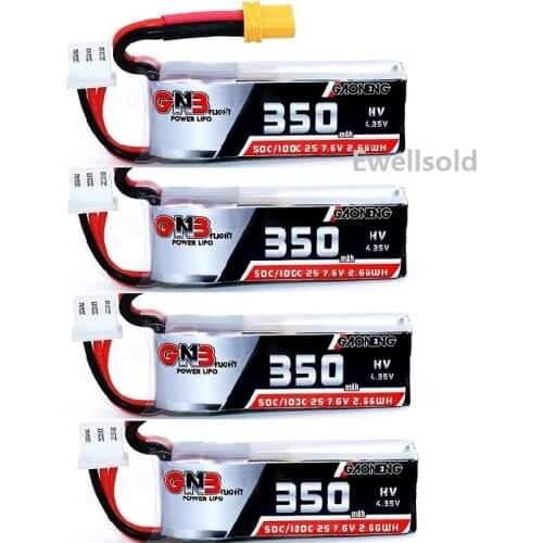 GNB GAONENG Beta75X 2S Beta65X 2S Tiny Whoop Drones parts 7.6V 350mah 2S 50C/100C HV Lipo battery with XT30 Plug