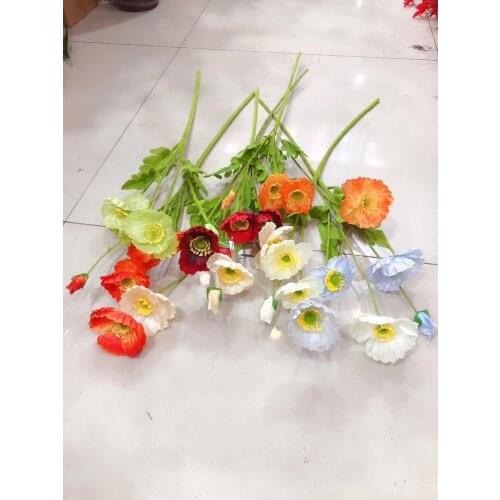 Artificial Flowers Wedding Pastoral Style Artificial Poppy Poppy Home Decoration Decorative Silk Flower Photography Props