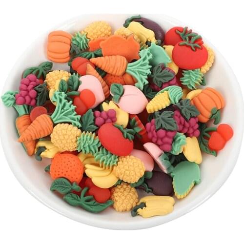 20Pcs Random Mixed Frosted Fruit Slices Resin Kawaii Accessories Scrapbooking Cabochon Flatback Decoration Craft Embellishment