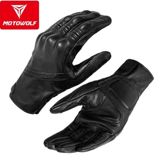 Leather Motorcycle Gloves Riding Gloves Touch Screen Protect Fist Joint Luva Motociclista Gants Moto Cuir for Riding Cycling