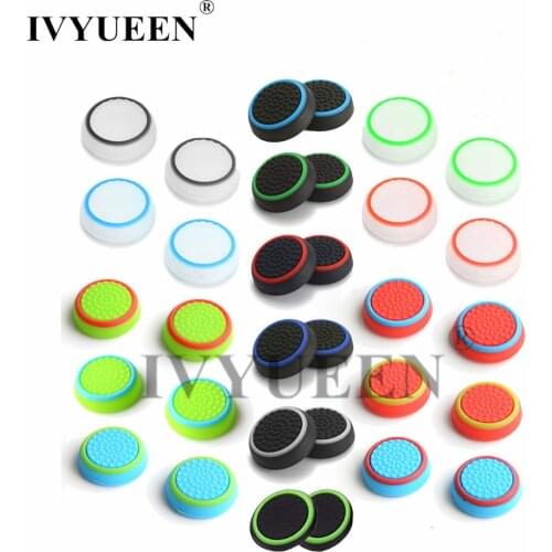 IVYUEEN 4 Pcs Analog Thumb Stick Grip Cover for PlayStation 5 4 PS5 PS4 PS3 Controller Joystick Cap for Xbox One Series X S 360