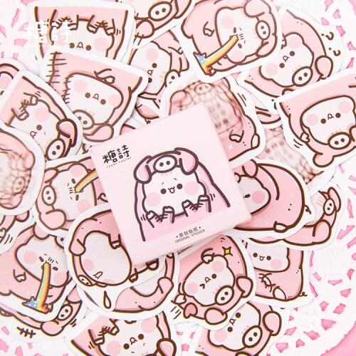 Pink Pig Mini Box Decorative Stationery Stickers Scrapbooking DIY Diary Album Stick Lable