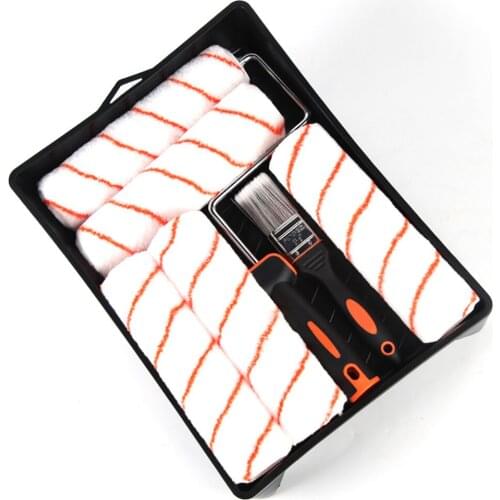 DIY Paint Roller Brushes Kit Handle Tool Household Use Wall Brushes Home Repairing Wall Ornament Painting Brush Tool Tray