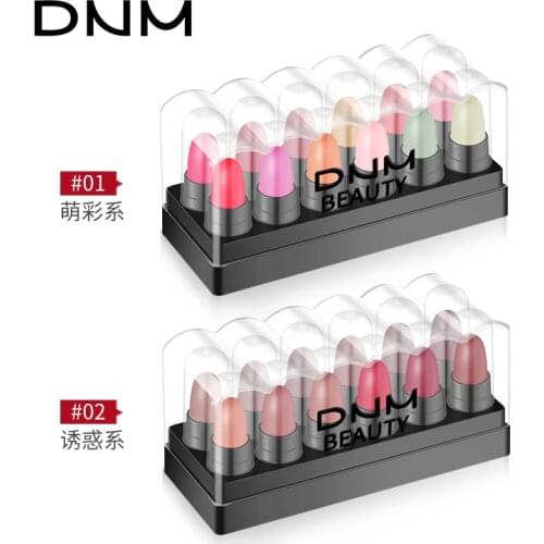 Dnm Set 12-Color Lipstick Boxed Velvet Fog Surface Lip Gloss Matte Color Changing Gilding Jelly Peach Blossom Makeup