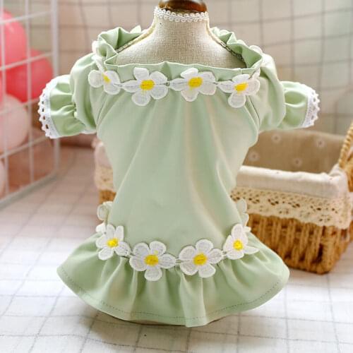 Pet Clothes Teddy Schnauzer Pomeranian Chihuahua Bichon Dog Cute Puppy Clothes Summer Thin Egg Flower Dress