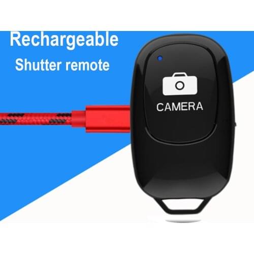 Rechargeable Mini Shutter Remote Wireless Bluetooth Control Self-Timer Camera Shutter Release Remote Control for iPhone/Android