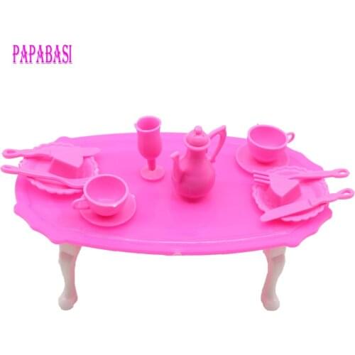 Free shipping girl birthday gift dinner table for 1/6 barbies doll accessories gift toy for girl