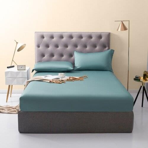 Sheets Solid Color Bedding Linens 100% Pure Cotton Silky Soft Bed Mattress With Four Corners And Elastic