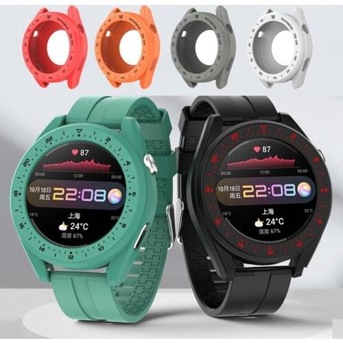 Silicone Strap Watchband Bezel Ring Frame Case Protector Shell For Huawei Watch 3/3pro GT 2 GT2 Pro/ECG Magic 2 46mm Band Cover