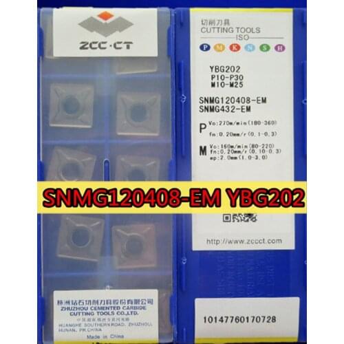 SNMG120404-EM YBG202 SNMG120408-EM YBG202 100% original Zcc.ct Carbide insert Processing: stainless steel and steel