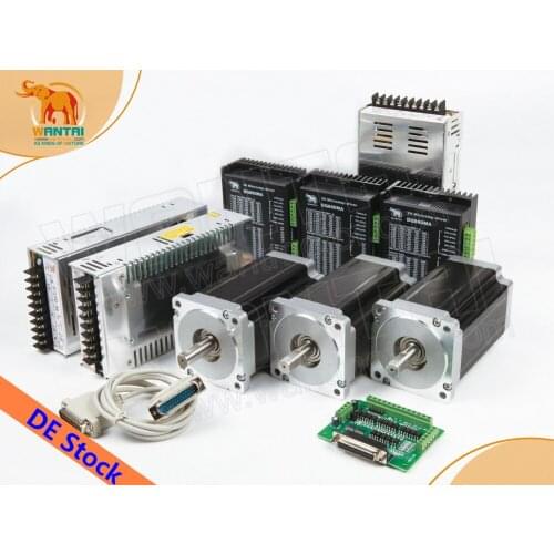 [US Free]! CNC Wantai 3Axis Nema34 Stepper Motor 85BYGH450C-060 1700oz-in 151mm 6A CNC Machine Milling Engraving