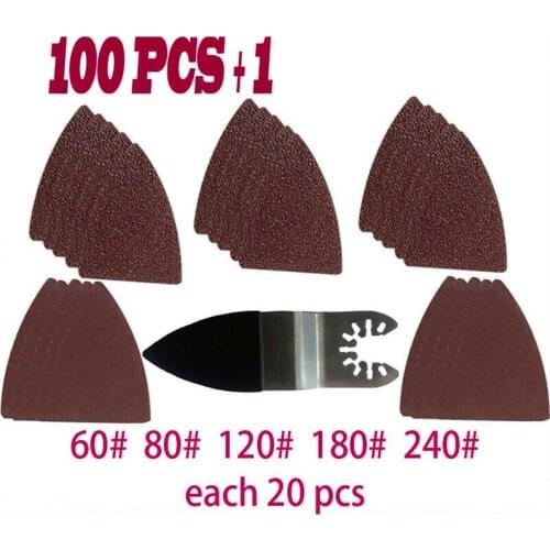 100pcs Polisher Triangular Mat Sanding Pads Finger Sanding Sheets Pads Oscillating Alumina Sander Paper