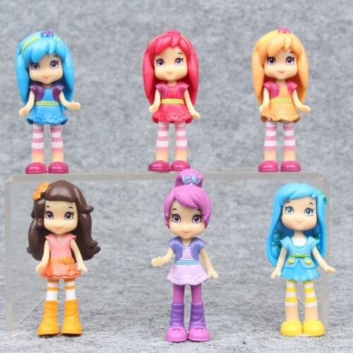 Cake decoration Strawberry Princess 6 cute strawberry girls hand-held dolls Micro landscape doll ornaments
